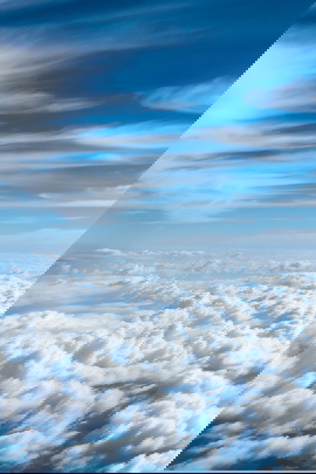 above-cloud photo of blue skies